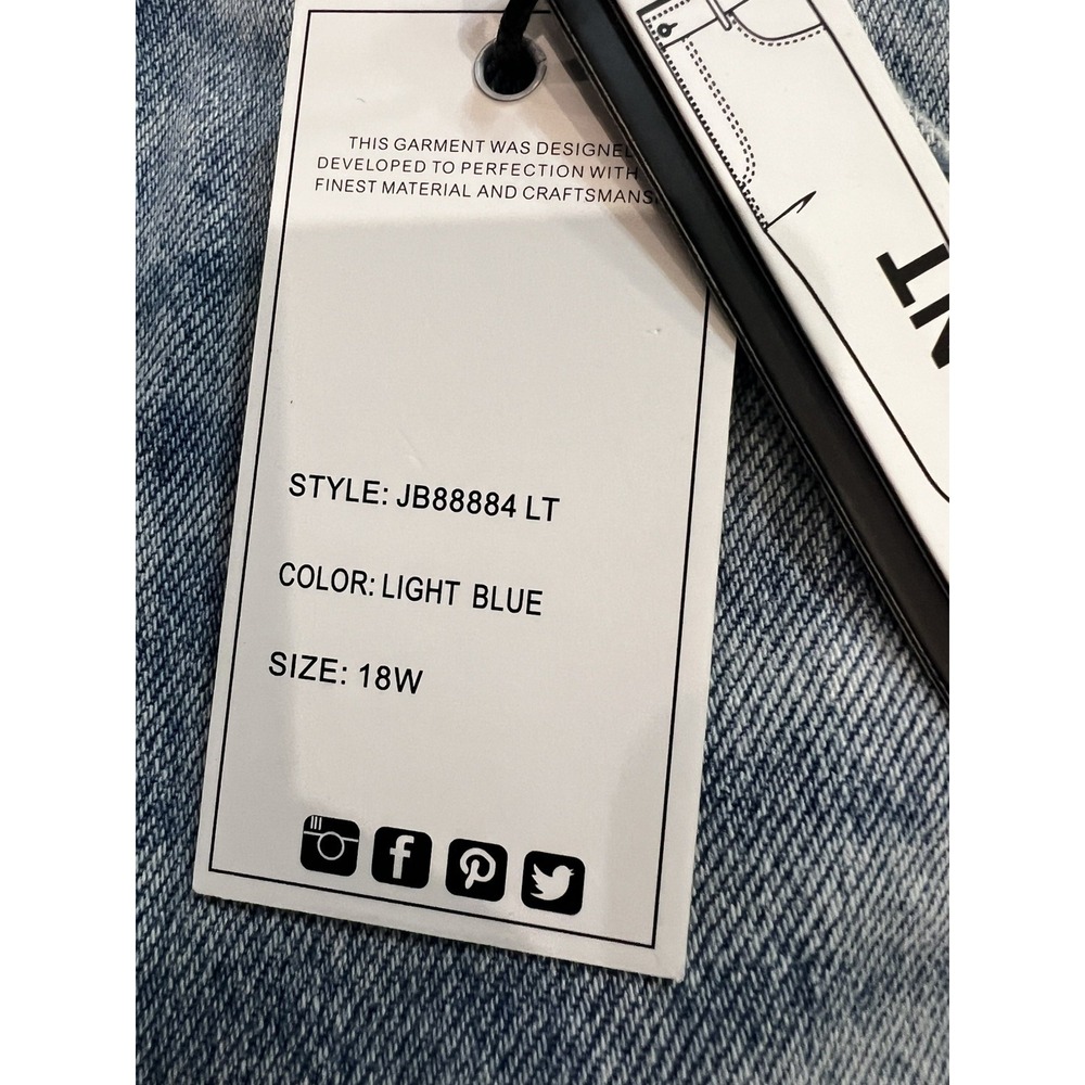 Judy Blue High Waist Light 90's Straight Leg Denim Jeans JB88884 Rigid Front 18w - Picture 10 of 10